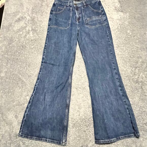 Seventy Mochi Denim - Anthro Seventy Mochi Queenie Jeans Womens 29 (30x30) Flare High Rise Blue Denim